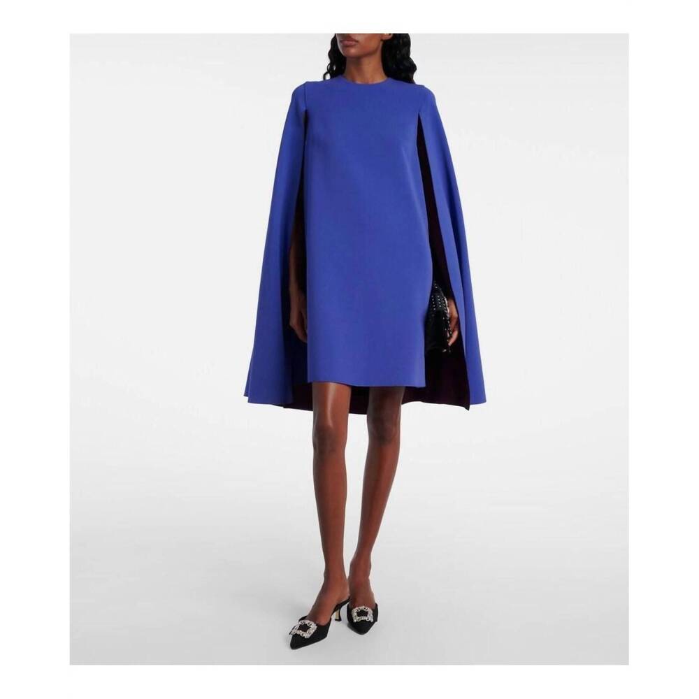 NEW ROKSANDA twiggy cropped crepe mini cape dress in marine